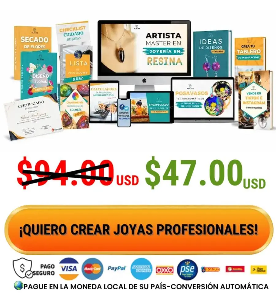 Oferta Curso Master Joyas en Resina